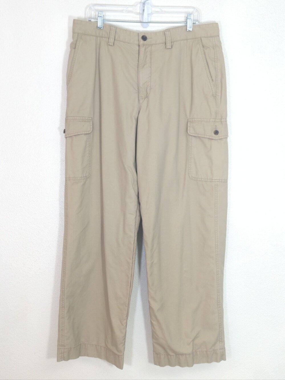 Eddie Bauer Men's Khaki Flannel Lined Cargo Pants